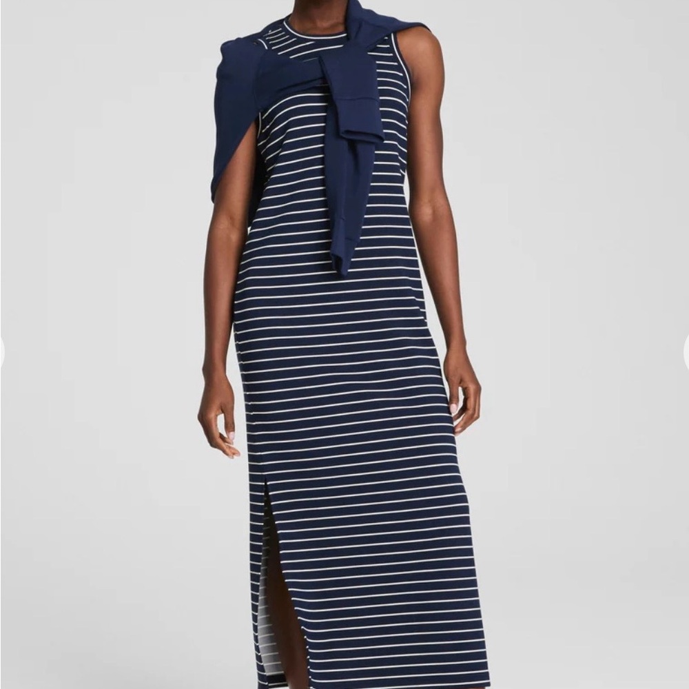 SPANX Air Essentials Maxi Tank Navy and White Dress